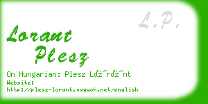 lorant plesz business card